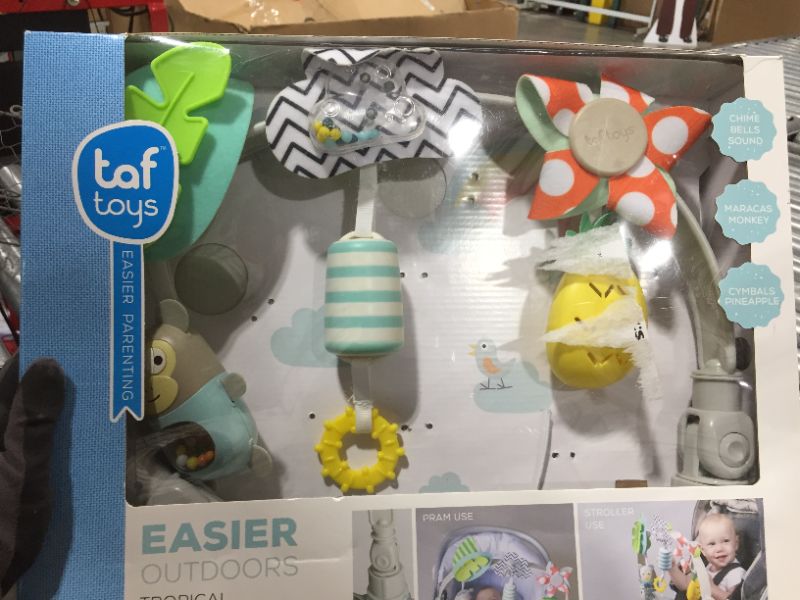 Photo 1 of Taf Toys ‘Tropical Orchestra Arch’ | Ideal for Infant & Toddlers, Fits Stroller & Pram, Activity Arch with Fascinating Toys, Stimulates Baby’s Senses and Motor Skills Development, Easier Outdoors
