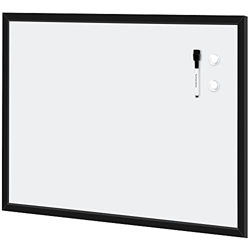 Photo 1 of Amazon Basics Magnetic Dry Erase White Board, 35 X 23-Inch Whiteboard - Black Wooden Frame