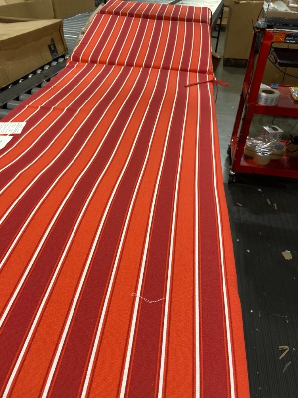 Photo 2 of Amazon Basics Outdoor Lounger Patio Cushion - Red Stripe