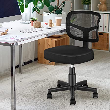 Photo 1 of Armless Task Office Chair,MOLENTS Small Desk Chair with Mesh Lumbar Support,Ergonomic Computer Chair No Arms,Adjustable Swivel Home Office Chair for Small Spaces,Easy Assembly,Mid Back,No Armrest