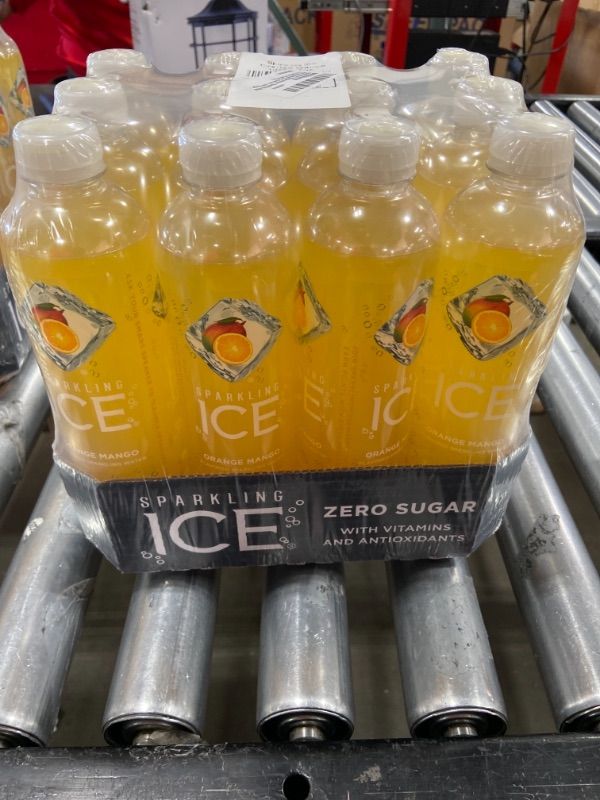 Photo 1 of Sparkling Ice, Orange Mango Sparkling Water, Zero Sugar Flavored Water, with Vitamins and Antioxidants, Low Calorie Beverage, 17 fl oz Bottles (Pack //of 12) EXP DATE 7/17/22***