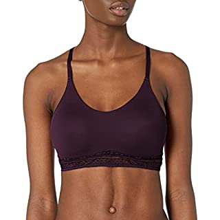 Photo 1 of Bali Women's Comfort Revolution Longline Wirefree Bralette with Lace DF6594, BlackBerry Jam, X-Large