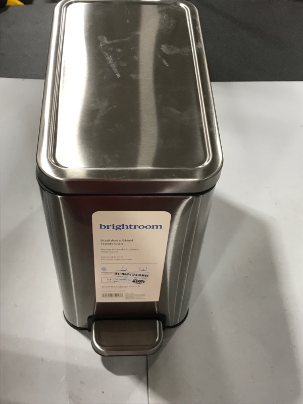 Photo 2 of 10L Stainless Slim Step Trash Can - Brightroom™
