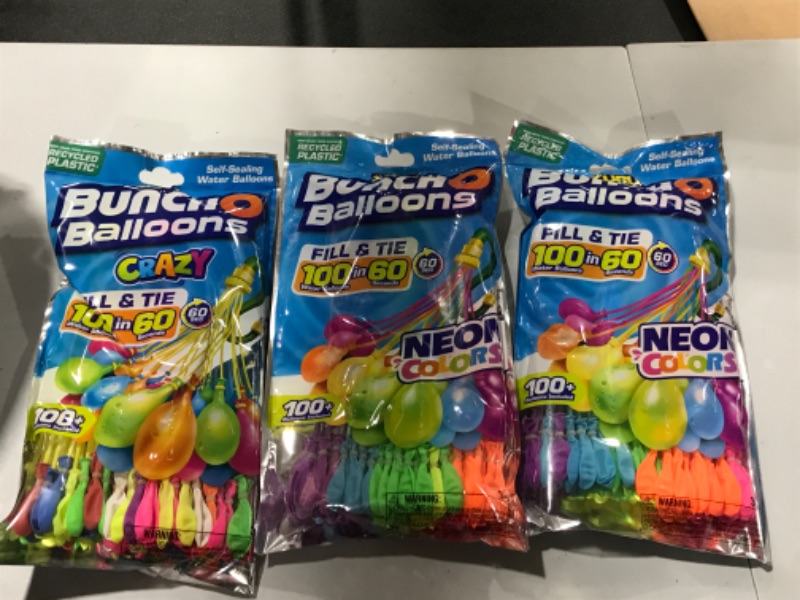 Photo 2 of 3 Pack of Bunch O Balloons Neon Splash 
