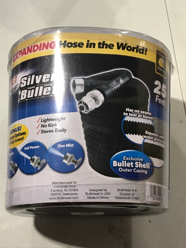 Photo 2 of  25 Ft. Silver Bullet Expanding Black Fabric Garden Hose
