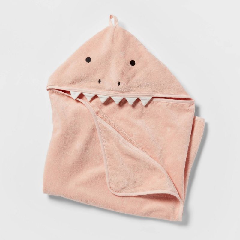 Photo 1 of 25x50 Pink Dinosaur Hooded Towel - Pillowfort
