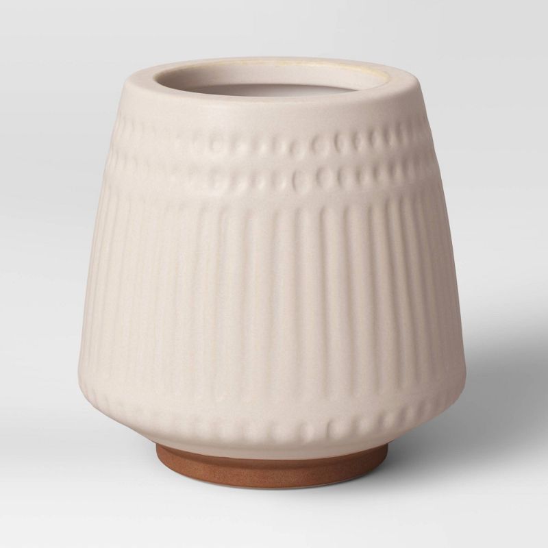 Photo 1 of 6" Textured Ceramic Planter White - Opalhouse