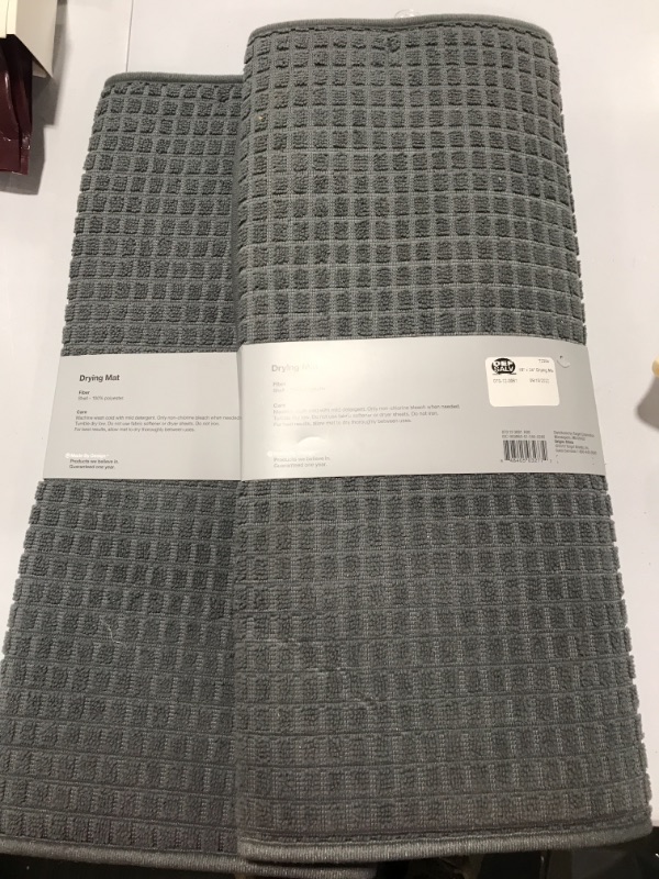 Photo 2 of 18" x 24" Drying Mat Gray - Made by Design Microfiber Absorbs Quickly 2 Pack 