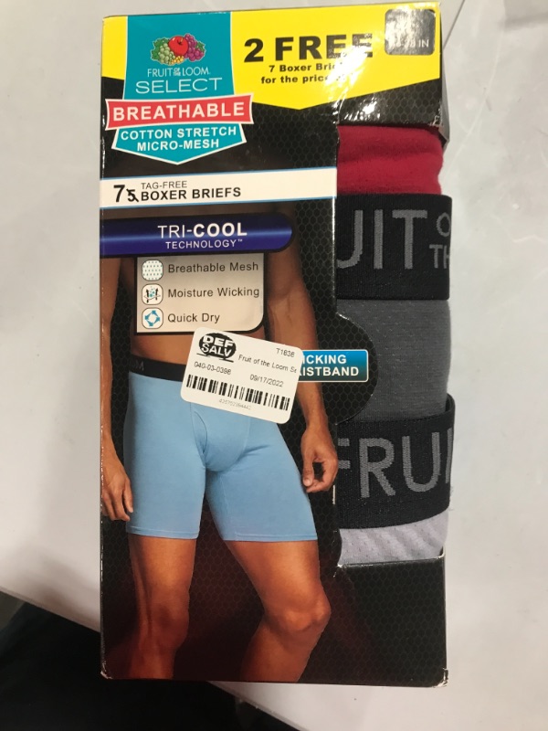 Photo 2 of Fruit of the Loom Select Men's Breathable Cotton Micro-Mesh Boxer Brief 5pk+2 LARGE 
