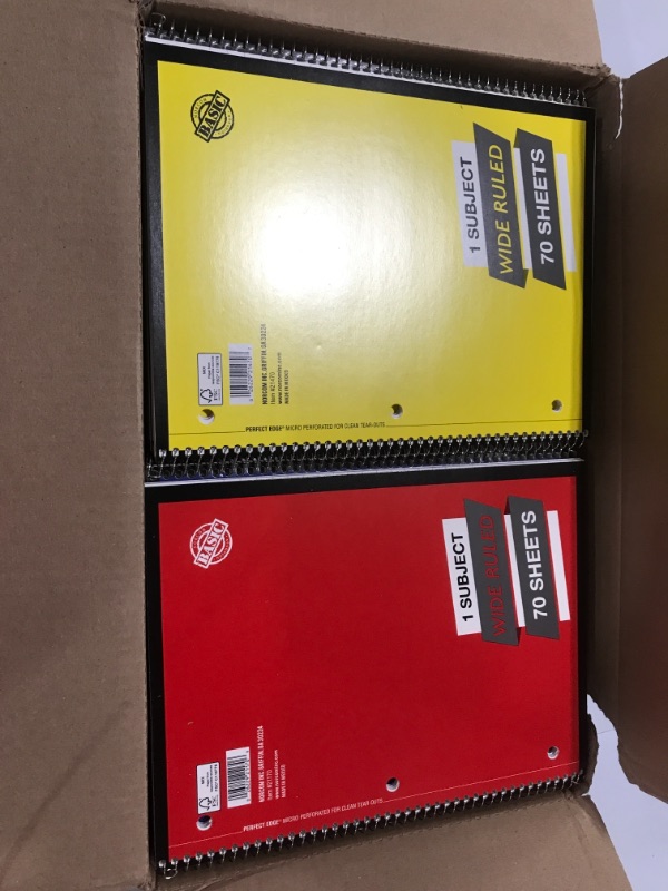 Photo 1 of 48 pack of 70 ct notebooks wide ruled VARIETY COLORS 