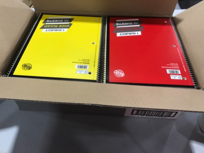 Photo 1 of 48 pack of 70 ct notebooks wide ruled VARIETY COLORS 