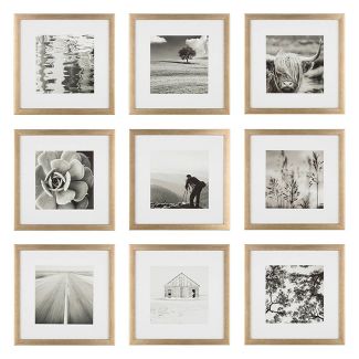 Photo 1 of (Set of 9) 12" x 12" Gallery Grid Kit Gold - Instapoints

