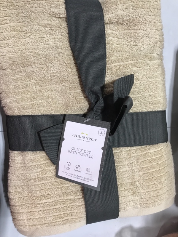 Photo 2 of 2pk Quick Dry Ribbed Bath Towel Set - Threshold™
