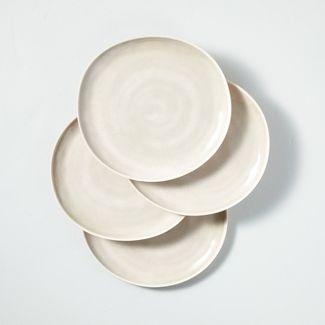Photo 1 of 4pk Tonal Bamboo-Melamine Dinner Plate Set Natural/Cream - Hearth & Hand™ with Magnolia