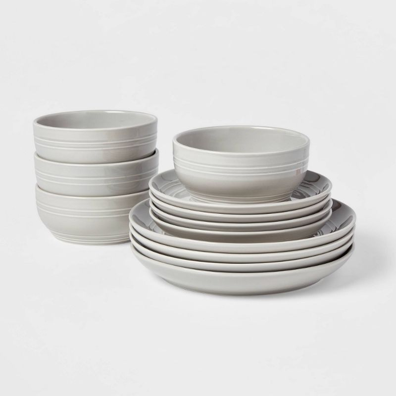 Photo 1 of 12pc Stoneware Westfield Dinnerware Set - Threshold™
