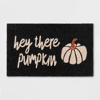 Photo 1 of 1'6"x2'6" 'Hey There' Pumpkin Doormat Off White - Room Essentials™

