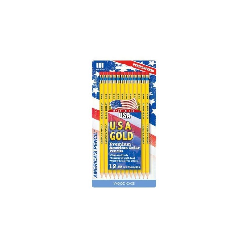 Photo 1 of 12ct #2 HB Pencils 2mm Pre-sharpened Premium American Wood Yellow - U.S.a. Gold
7 PACK 