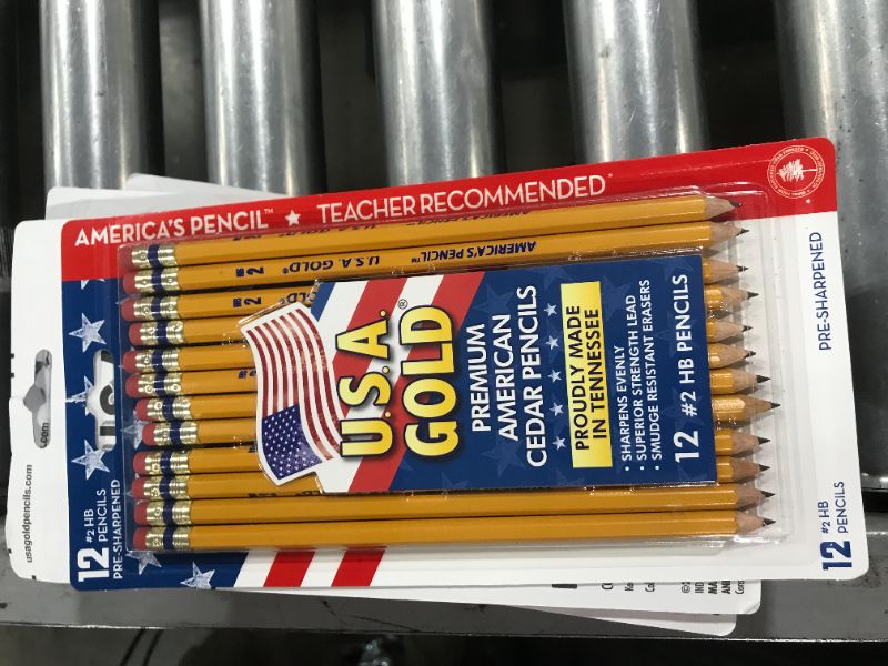 Photo 2 of 12ct #2 HB Pencils 2mm Pre-sharpened Premium American Wood Yellow - U.S.a. Gold
7 PACK 