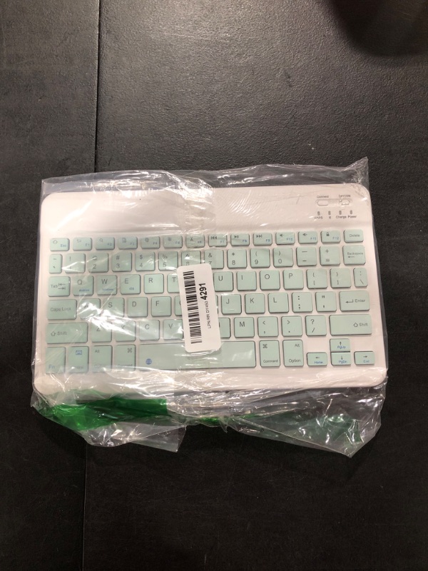 Photo 2 of Ultra-Slim Bluetooth Keyboard Portable Rechargeable Wireless Keyboard Compact for Android Windows Tablet Cell Phone iOS iPhone iPad, iPad Pro, iPad Air, iPad Mini, MacBook Pro Air (Big Size Green)
