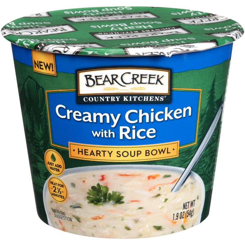 Photo 1 of (6 Pack) Bear Creek Country Kitchens Creamy Chicken with Rice Hearty Soup Bowl, 1.9 Oz. bb 06.315.2022
