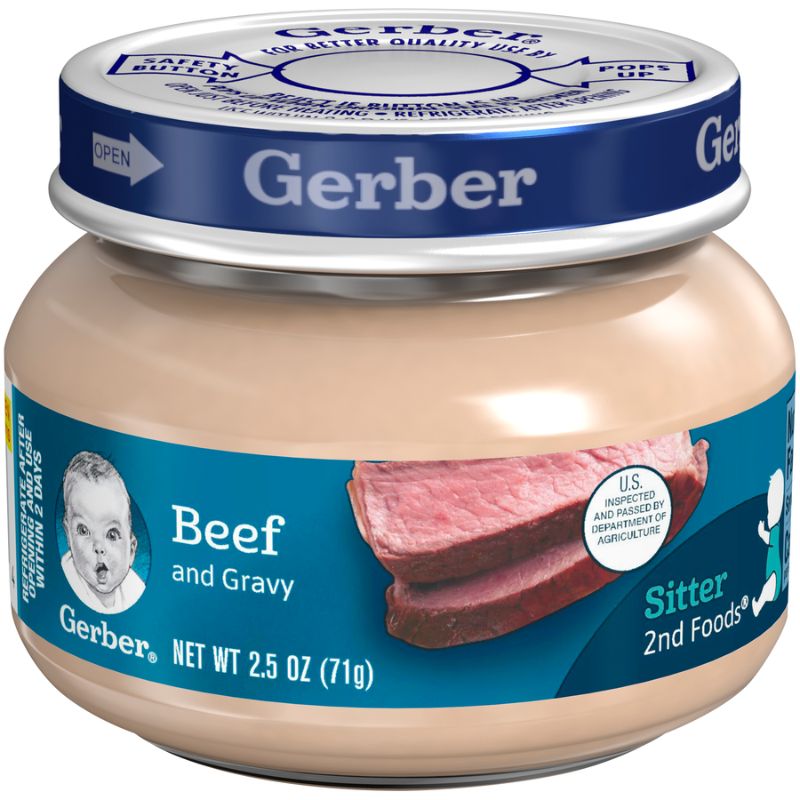 Photo 1 of Gerber Sitter 2nd Foods Jars, Beef & Gravy, 2.5 Oz, Pack of 10 Jars
