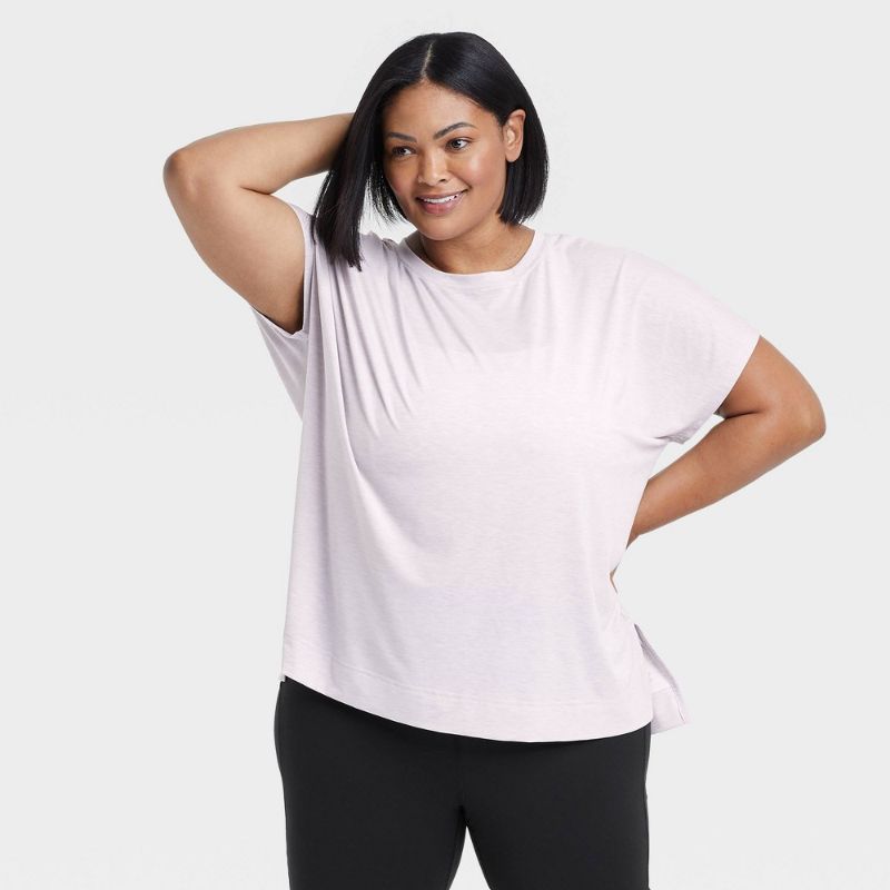 Photo 1 of [Size 3X] Women's Plus Size Active Short Sleeve Top - All in Motion Light Lilac 3X, Light Purple
