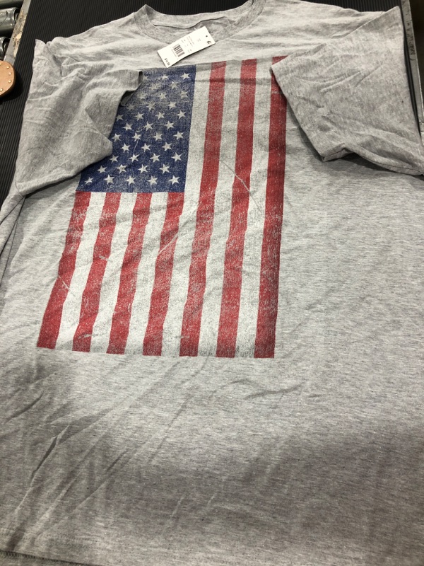Photo 2 of [Size 2XXL] Adult Full Flag Short Sleeve Graphic T-Shirt - Heathered
