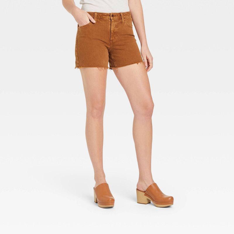 Photo 2 of [Size 6] Women's High-Rise Vintage MIDI Jean Shorts - Universal Thread? [Brown]
