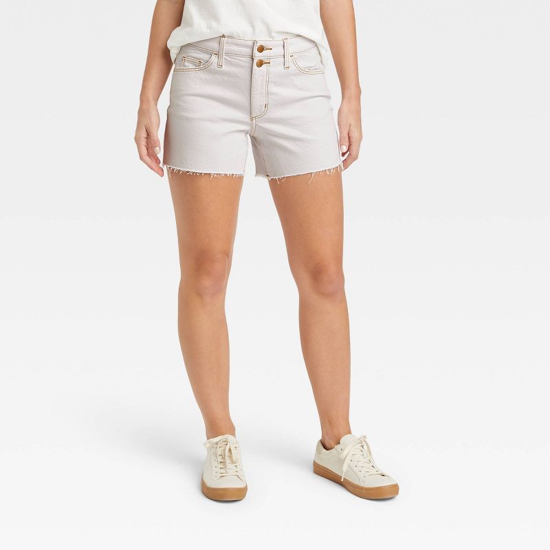 Photo 1 of [Size 0] Women's High-Rise Vintage Midi Jean Shorts - Universal Thread™ [Off-White]