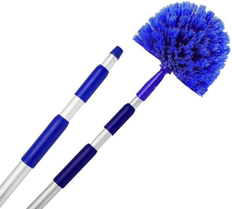 Photo 1 of Cobweb Duster, Extendable Reach 20 feet, Ceiling Fan Duster | 3-Stage Aluminum Telescoping Pole | Medium Stiff Bristles | Long Handle Webster Duster for Cleaning | U.S Duster Co.