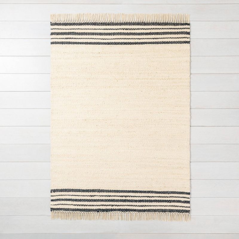 Photo 1 of 5' X 7' Charcoal Stripe Jute Area Rug - Hearth & Hand with Magnolia