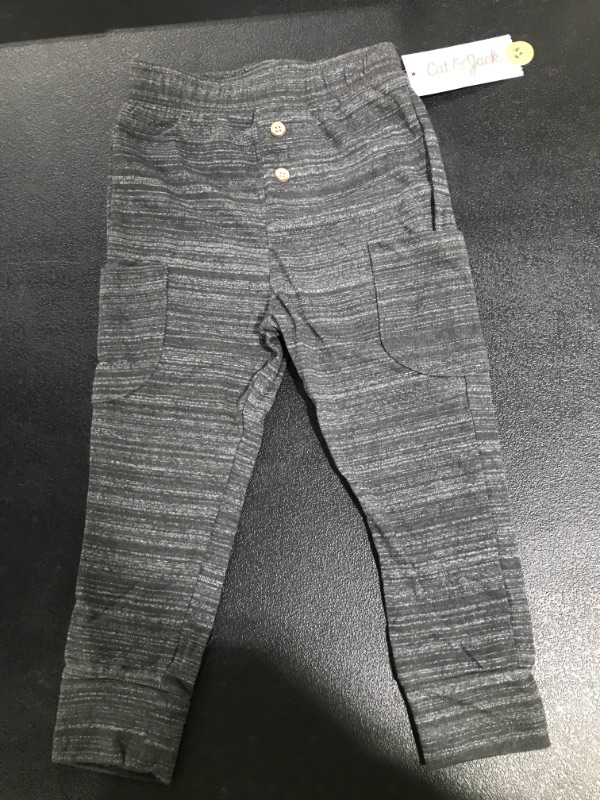 Photo 2 of Cat & Jack Dark Gray Boys Jogger Sweat Pants With Pockets- size 3T