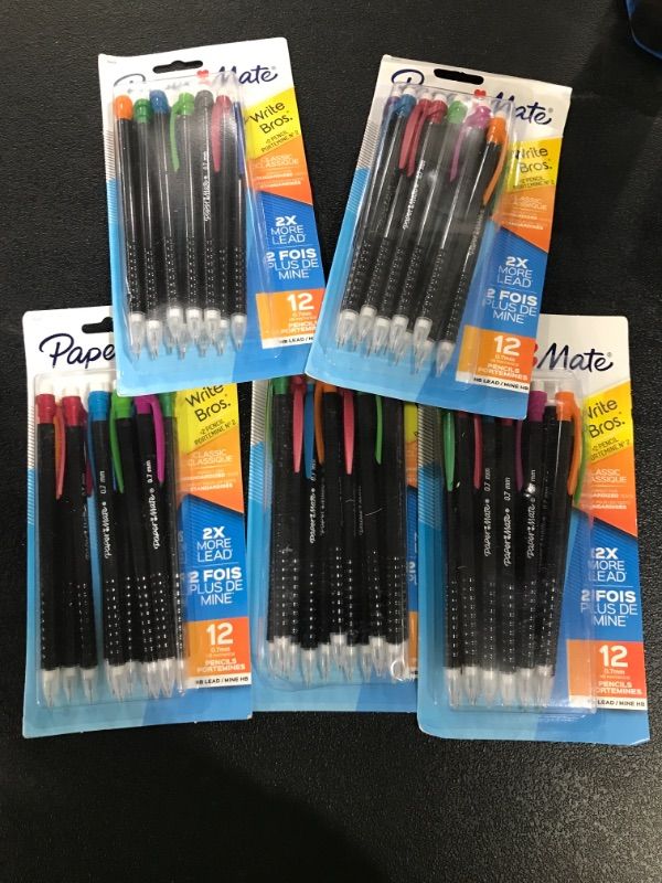 Photo 1 of 5- Paper Mate Write Bros. 12pk #2 Mechanical Pencils 0.7mm Multicolored