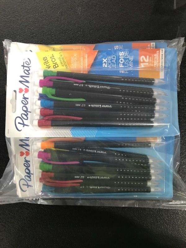 Photo 2 of 5- Paper Mate Write Bros. 12pk #2 Mechanical Pencils 0.7mm Multicolored