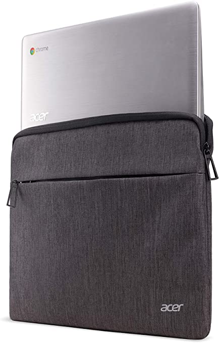 Photo 1 of Acer Protective Laptop Sleeve | Up to 15.6" Notebook | Easy Access Outside Zipper Pocket for Adapters, Mouse or Dongle | Gray