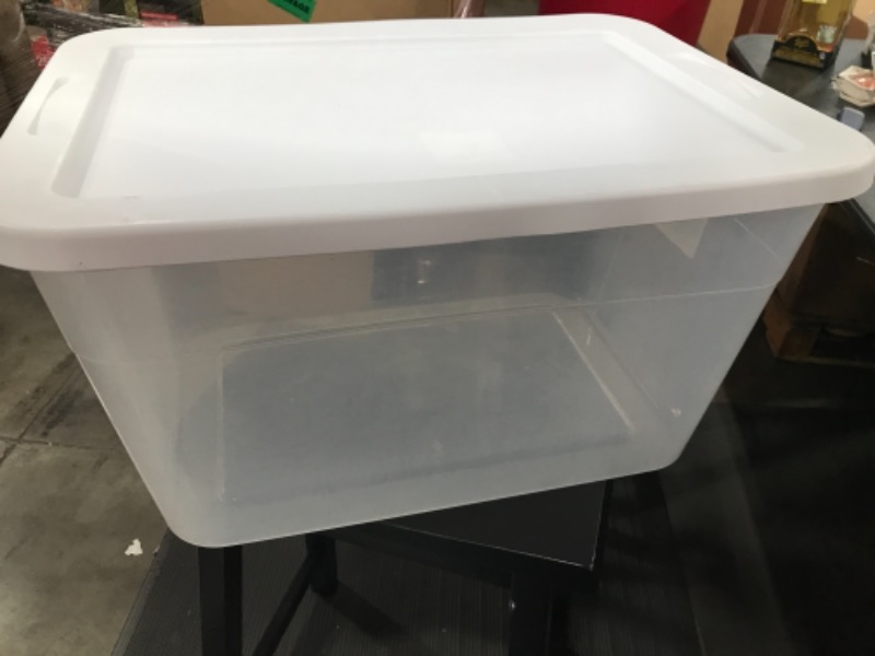 Photo 2 of 56qt Clear Storage Box with Lid White - Room Essentials