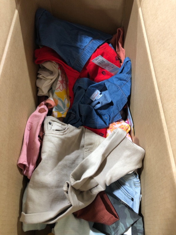 Photo 1 of Box lot of baby clothing newborn to 18 months. Really cute onesies, 3 piece outfits, 2 piece outfits, etc.