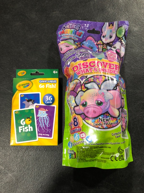 Photo 2 of Cutetitos Partyitos Surprise Plush and 1 pack of Go Fish playing cards by Crayola