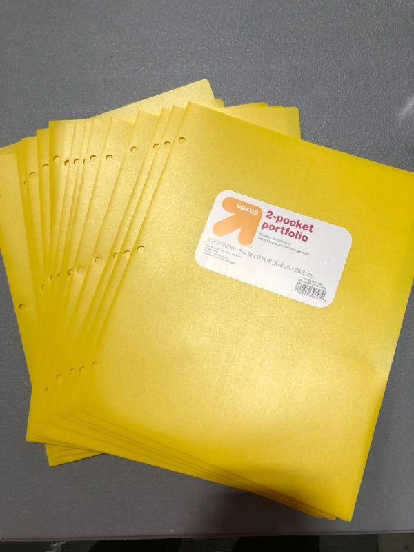 Photo 1 of 15- 2 Pocket Plastic Folder Yellow - up&up