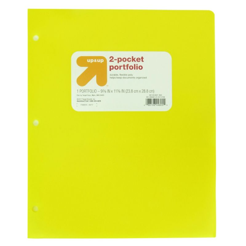 Photo 1 of 15- 2 Pocket Plastic Folder Yellow - up&up