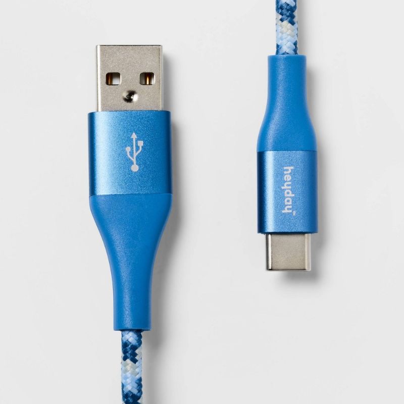 Photo 1 of Heyday 6' USB-a to USB-C Braided Cable - Blue Twilight