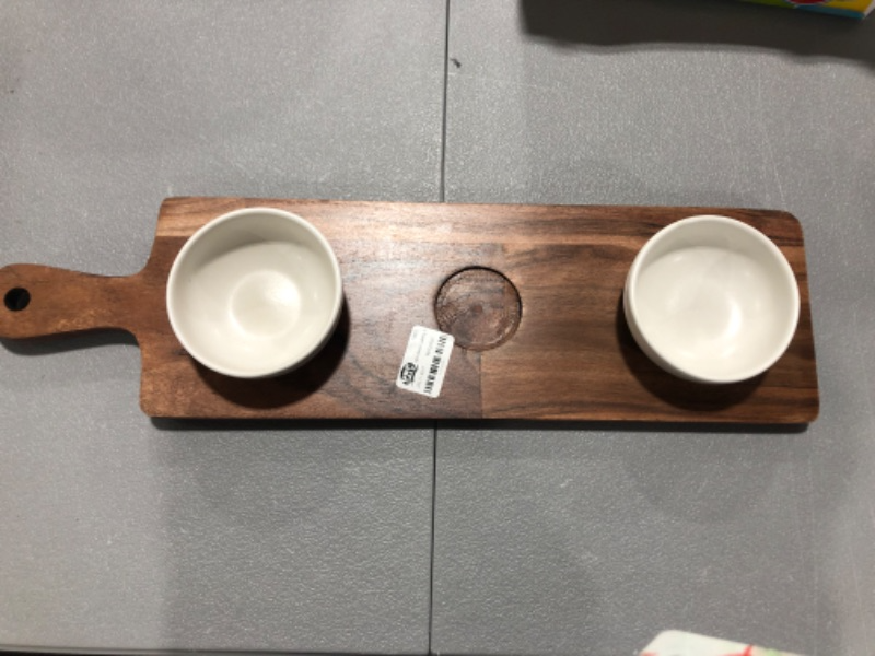 Photo 2 of 4pc Wood Cutting Board and Ceramic Bowl Set - Threshold