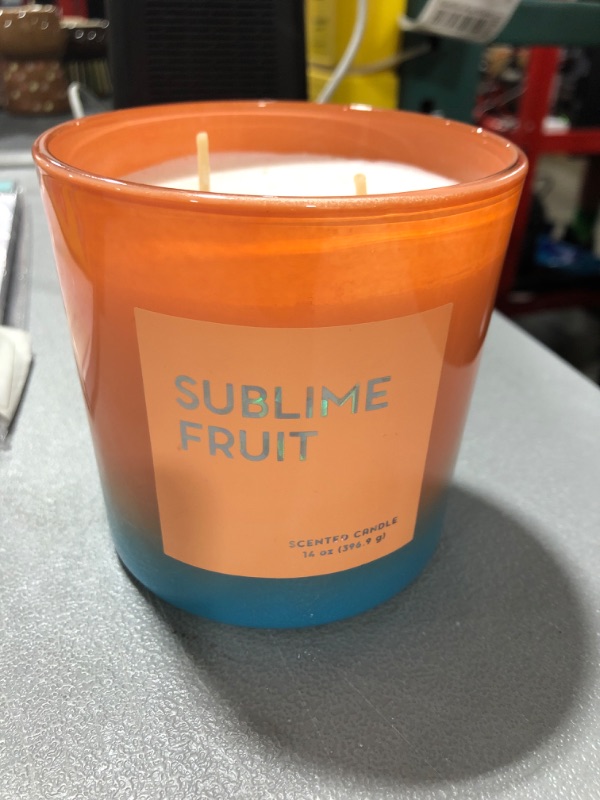 Photo 2 of 12oz Ombre Oval Candle Sublime Fruit Peach - Opalhouse