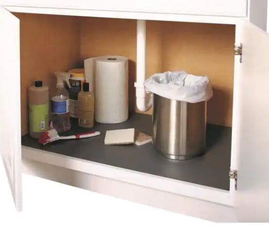 Photo 1 of 24 in. x 48 in. Graphite Under Sink Mat Shelf or Drawer Liner set of 6