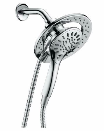 Photo 1 of ANZZI Valkrie Two-In-One 3-Spray 7.48" Dual Wall Mount Fixed And Handheld Shower Head In Polished Chrome And Magna-Diverter - SH-AZ067CH
