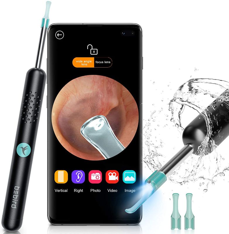 Photo 1 of BEBIRD Ear Wax Removal Tool with LED Light, Earwax Removal Endoscope, Ear Scope Camera, 1080P FHD Wireless Ear Otoscope, Ear Cleaner, Safe Ear Pick Kit for iPhone, iPad & Android Smart Phones (Black)
