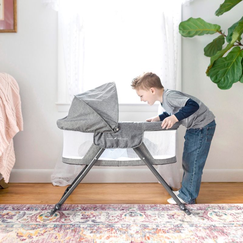 Photo 1 of Baby Delight Go With Me Slumber, Deluxe Portable Rocking Bassinet, Charcoal Tweed Fashion, JPMA Certified