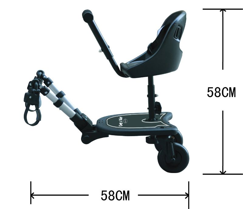 Photo 2 of Englacha 2-in-1 Cozy X Rider, Black - Child Rider Stroller Attachment with Saddle Seat and Standing Platform