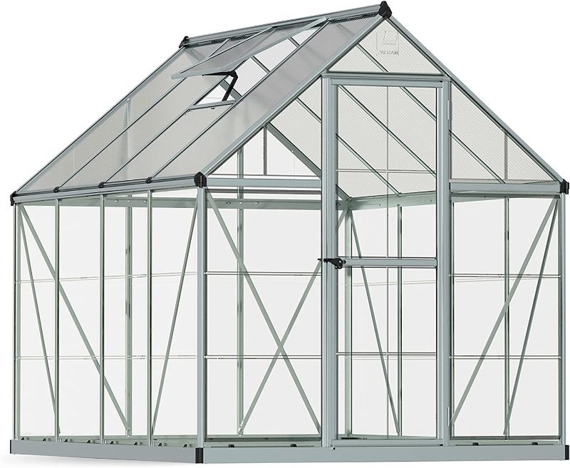 Photo 1 of [Missing Box 1 of 2] Palram Hybrid 6' x 10' Greenhouse - Silver
