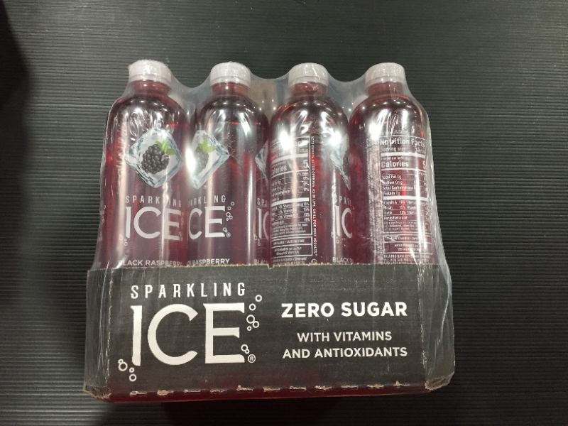 Photo 4 of [12 Pack] Sparkling Ice Black Raspberry Sparkling Water 17 Oz. Bottle [EXP 8-22]
